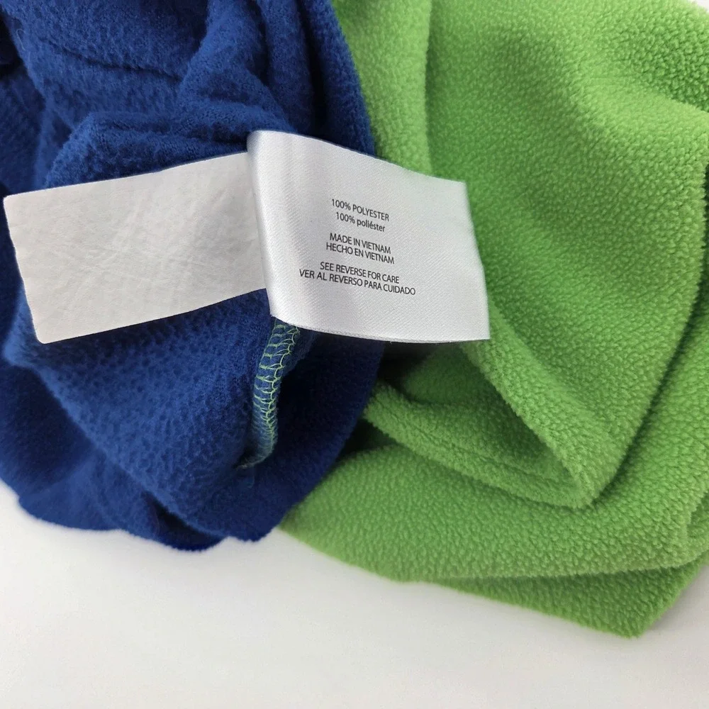 Eddie Bauer Kids Fleece Pullover Colorblock Blue Green 1/4 Zip Size Small Layers